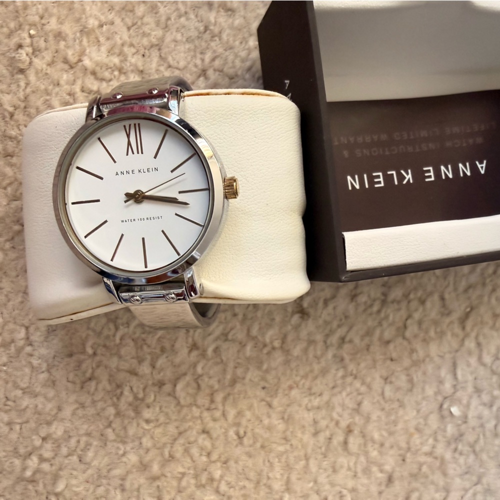 Anne Klein Silver Watch with White Dial